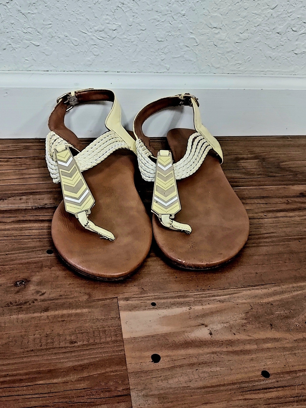 Women’s Yellow Braided Thong Sandals